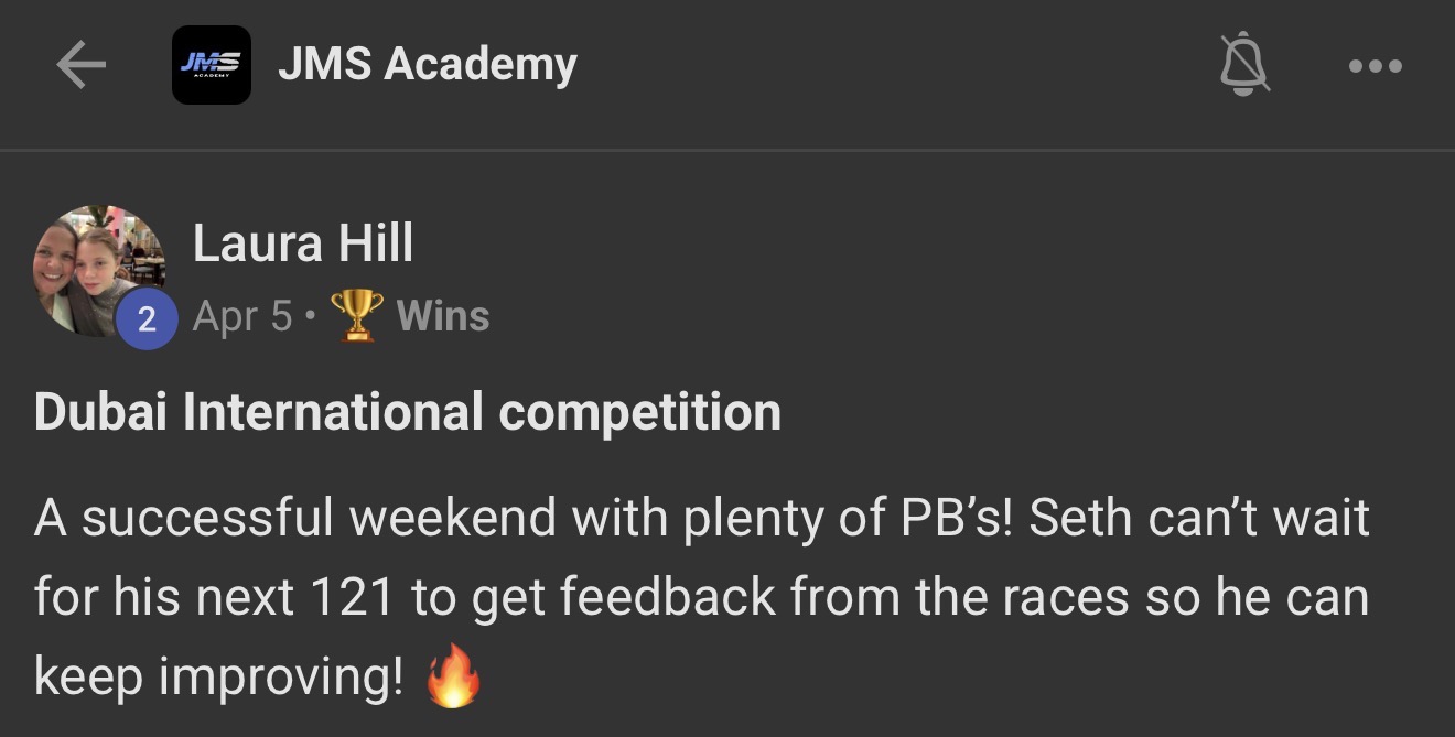 Laura Hill — Dubai International competition PBs